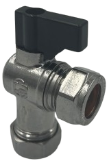 15mm Angled ISO Valve /w Handle