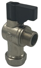 15mm x 3/8" MI Flat-faced Angled ISO Valve /w Handle