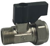 15mm x 3/8" MI Flat-faced Straight ISO Valve /w Handle