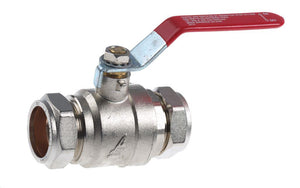 28mm Lever Ball Valve - Red