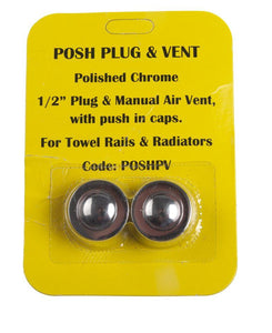 1/2" Polished Chrome Plug & Vent, blister pack